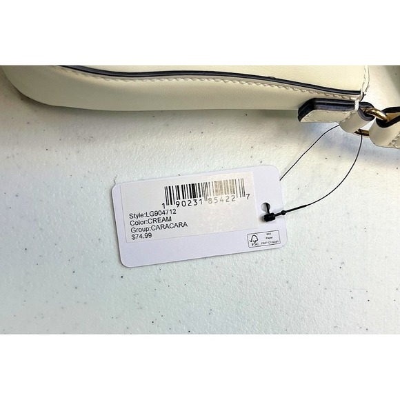 GUESS Cream and Brown Caracara Zip-Top Crossbody - Picture 6 of 6